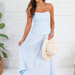 Fontaine Baby Blue Strapless Dress Mustard Seed