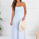 Fontaine Baby Blue Strapless Dress Mustard Seed