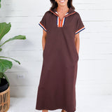 Forsyth Chocolate Brown Knit Caftan Jodifl