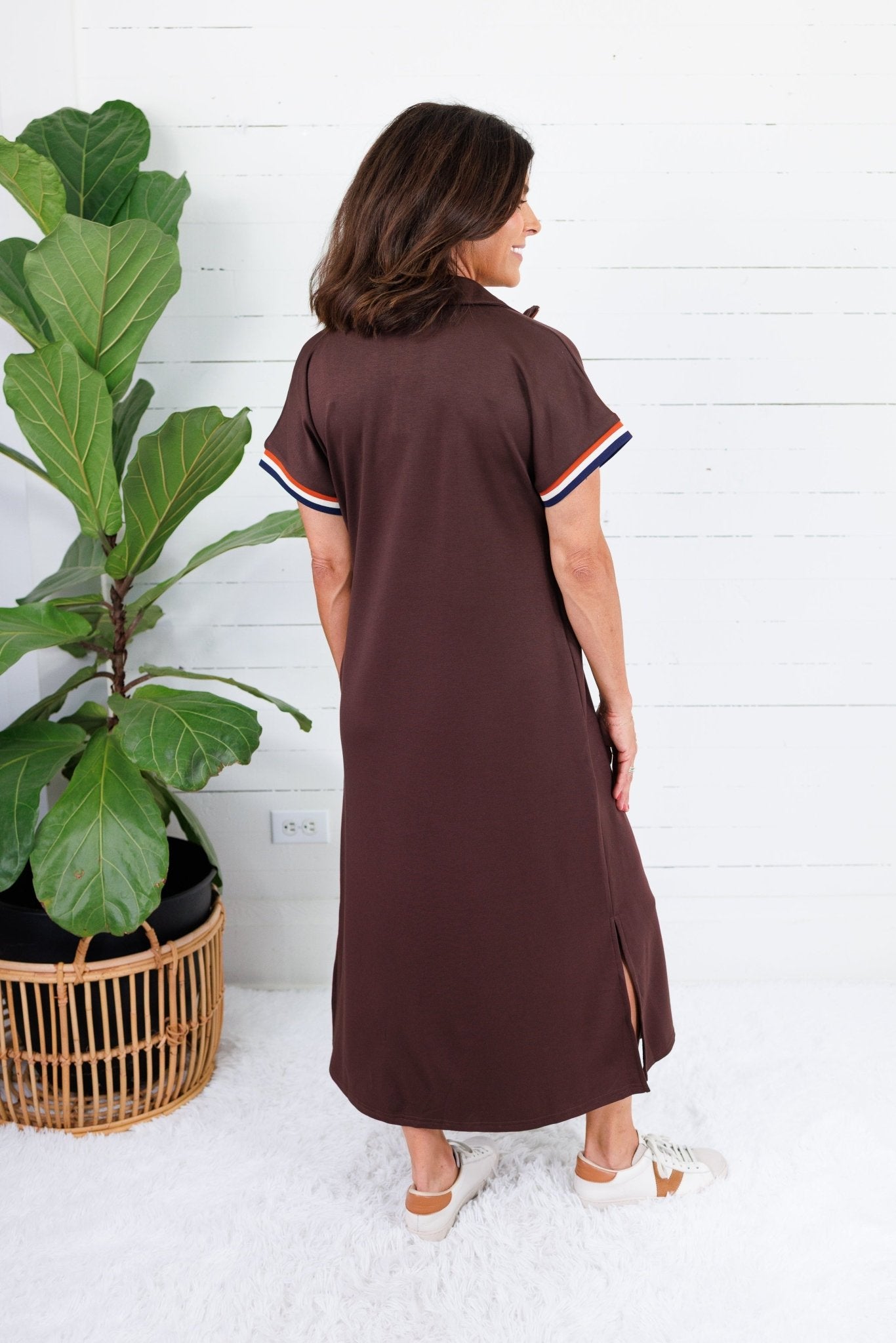 Forsyth Chocolate Brown Knit Caftan Jodifl