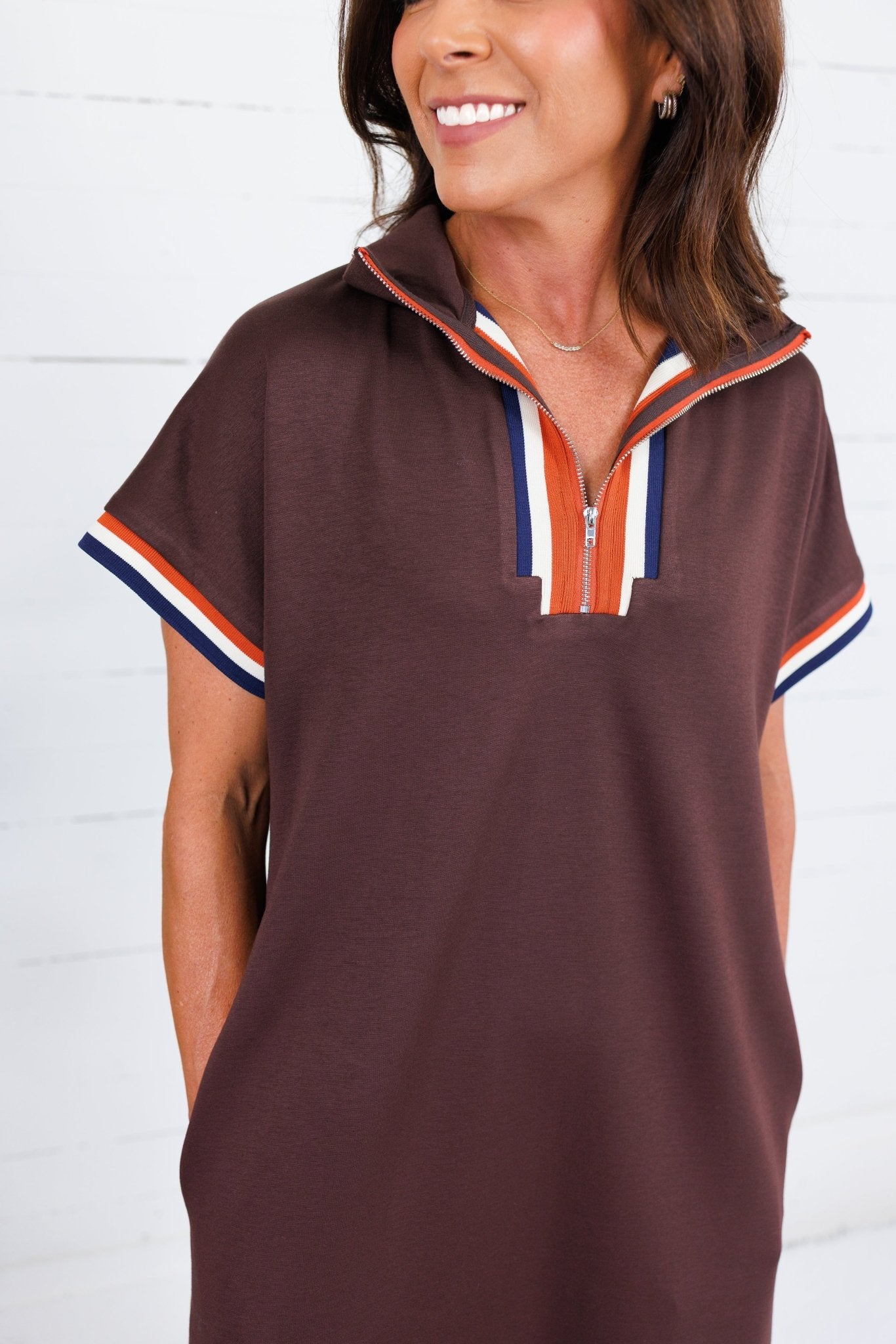 Forsyth Chocolate Brown Knit Caftan Jodifl