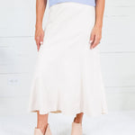 Fowler Cream Suede Midi Skirt THML 