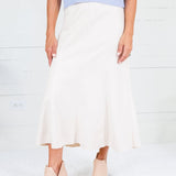 Fowler Cream Suede Midi Skirt THML 