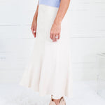 Fowler Cream Suede Midi Skirt THML 