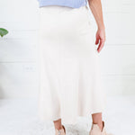 Fowler Cream Suede Midi Skirt THML 