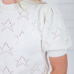Freedom Off White Star Pointelle Sweater FATE