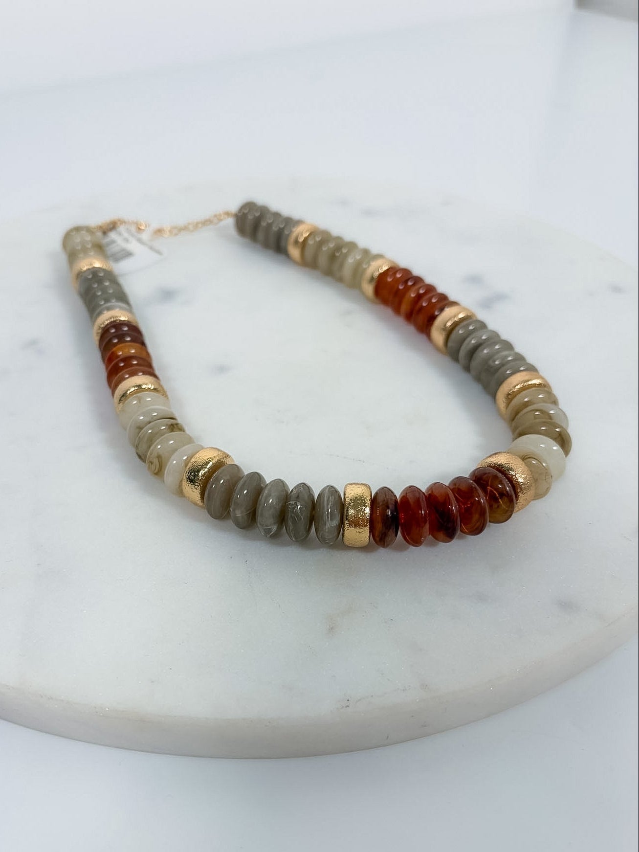 Freeman Brown Multi Bead Necklace