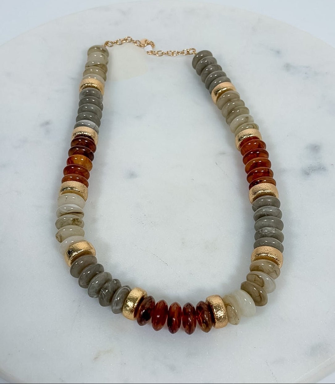 Freeman Brown Multi Bead Necklace