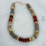 Freeman Brown Multi Bead Necklace