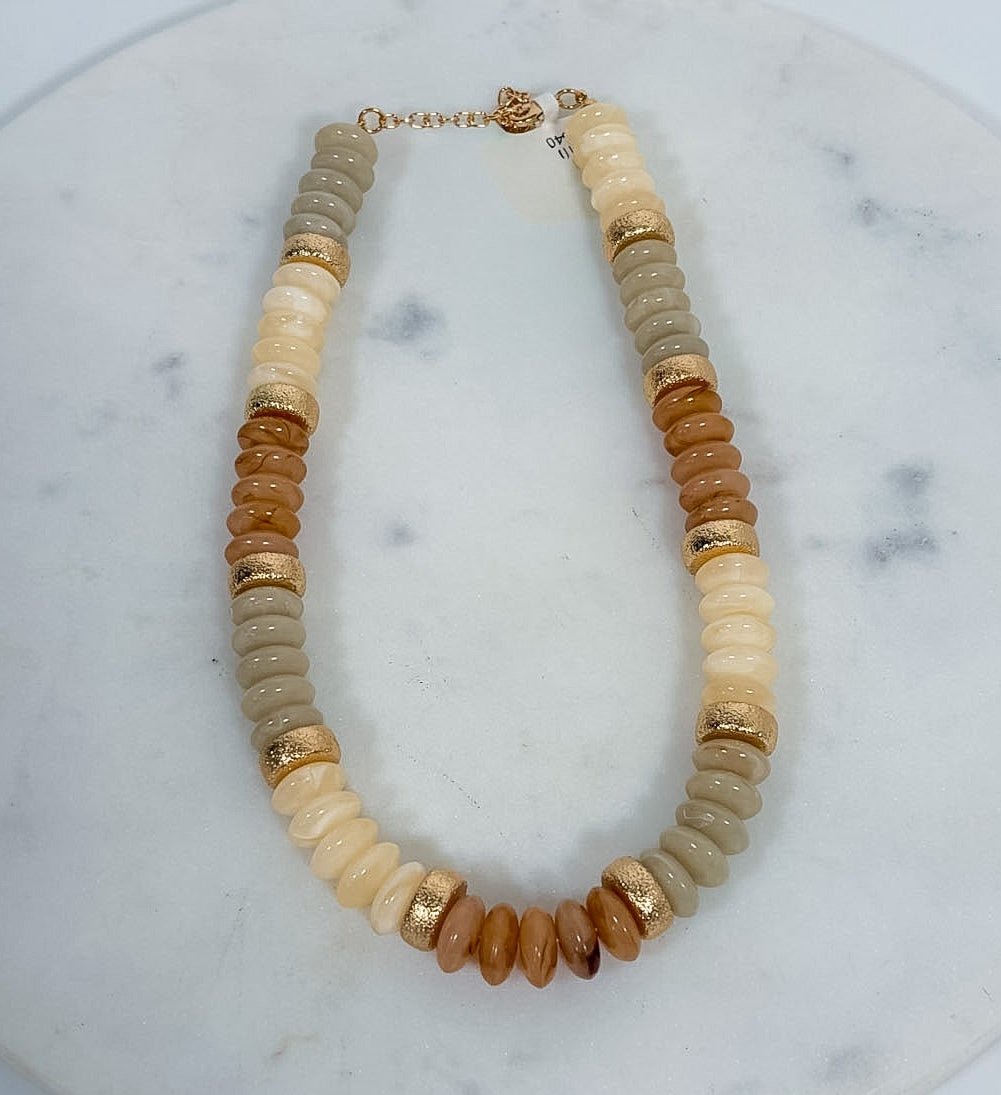 Freeman Ivory + Gold Bead Necklace
