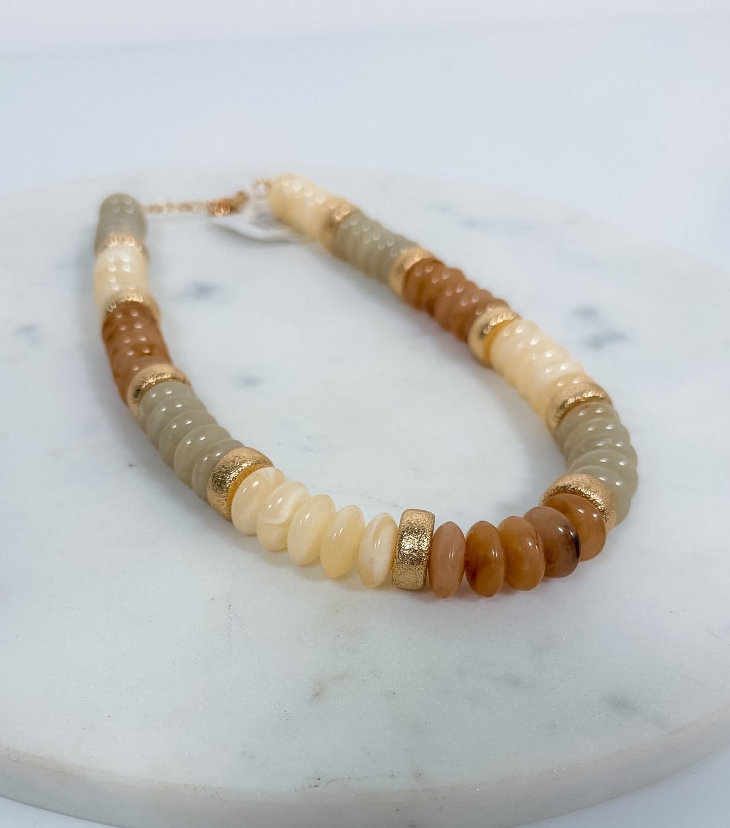 Freeman Ivory + Gold Bead Necklace