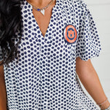 Freeman Navy Polka Dot Mini Dress Pinch