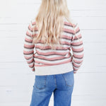 Freesia Pink Multi Striped Cardigan Staccato