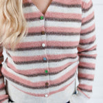 Freesia Pink Multi Striped Cardigan Staccato