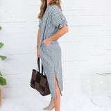Frontier Pine Gingham Caftan Dress Entro