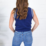Gable Navy + Ivory Whipstitch Sweater Vest Strut & Bolt