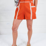 Gage Terra Cotta + Ecru Contrast Shorts Strut & Bolt