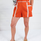 Gage Terra Cotta + Ecru Contrast Shorts Strut & Bolt
