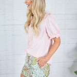 Galley Pink Peter Pan Button Top Gigio