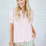 Galley Pink Peter Pan Button Top Gigio