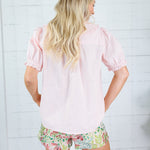 Galley Pink Peter Pan Button Top Gigio