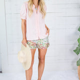 Galley Pink Peter Pan Button Top Gigio