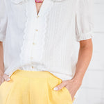 Galley White Peter Pan Button Top Gigio