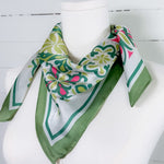 Garden Tile Green Mosaic Print Scarf - A3 Accessories - miscellanous - Clover + Bee