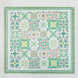 Garden Tile Green Mosaic Print Scarf - A3 Accessories - miscellanous - Clover + Bee