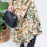 Gatlin Olive + Ivory Pleated Skirt Skies are Blue