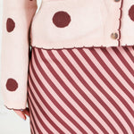 Geneva Burgundy + Dusty Rose Bias Stripe Slip Skirt Glam