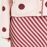 Geneva Burgundy + Dusty Rose Bias Stripe Slip Skirt Glam