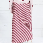 Geneva Burgundy + Dusty Rose Bias Stripe Slip Skirt Glam