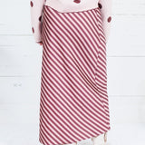 Geneva Burgundy + Dusty Rose Bias Stripe Slip Skirt Glam