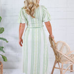 Genevieve Shades of Greens Maxi Dress TCEC