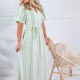 Genevieve Shades of Greens Maxi Dress TCEC