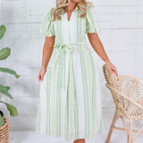 Genevieve Shades of Greens Maxi Dress TCEC