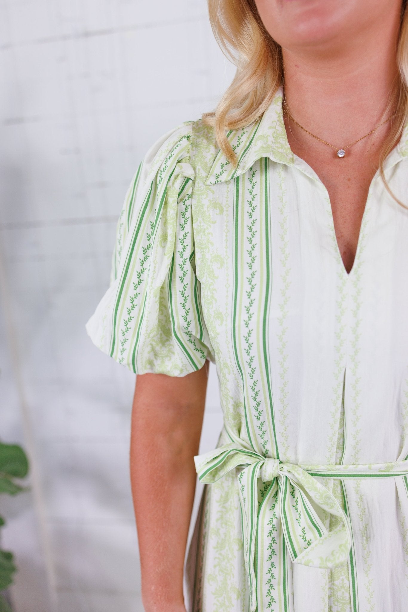 Genevieve Shades of Greens Maxi Dress TCEC