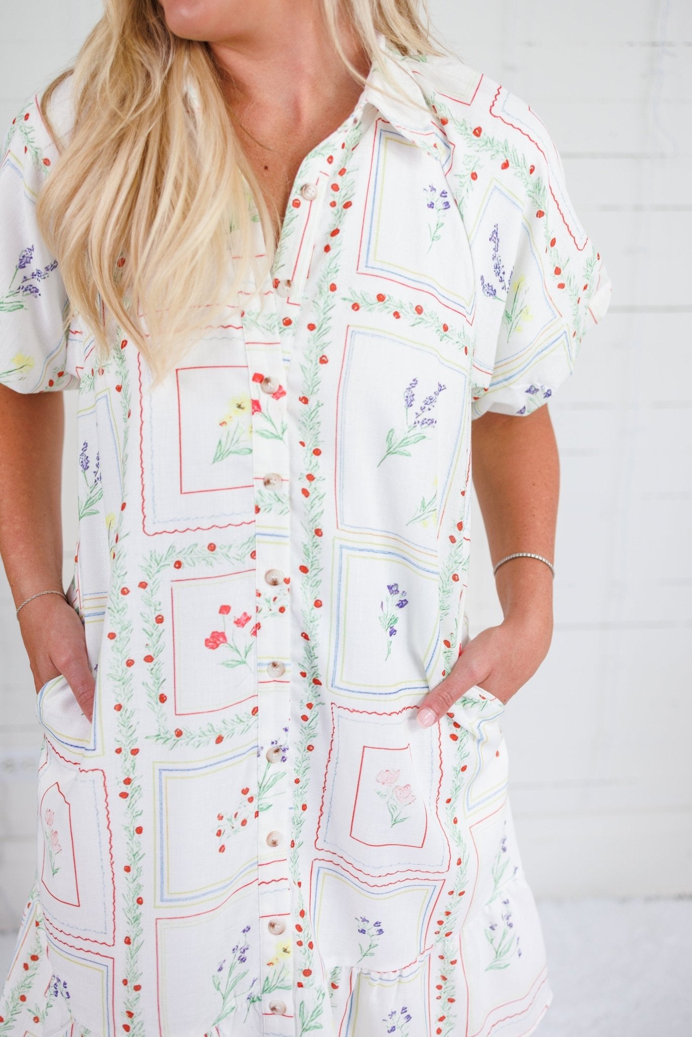 George Ivory Floral Shirt Dress Polagram
