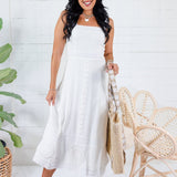 George White Embroidered Lace Midi Dress