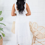 George White Embroidered Lace Midi Dress