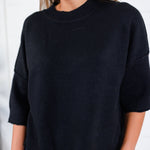 Georgie Black Short Sleeve Sweater Pinch