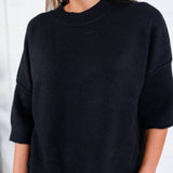 Georgie Black Short Sleeve Sweater Pinch