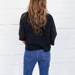 Georgie Black Short Sleeve Sweater Pinch