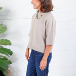 Georgie Latte Short Sleeve Sweater Pinch