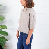 Georgie Latte Short Sleeve Sweater Pinch