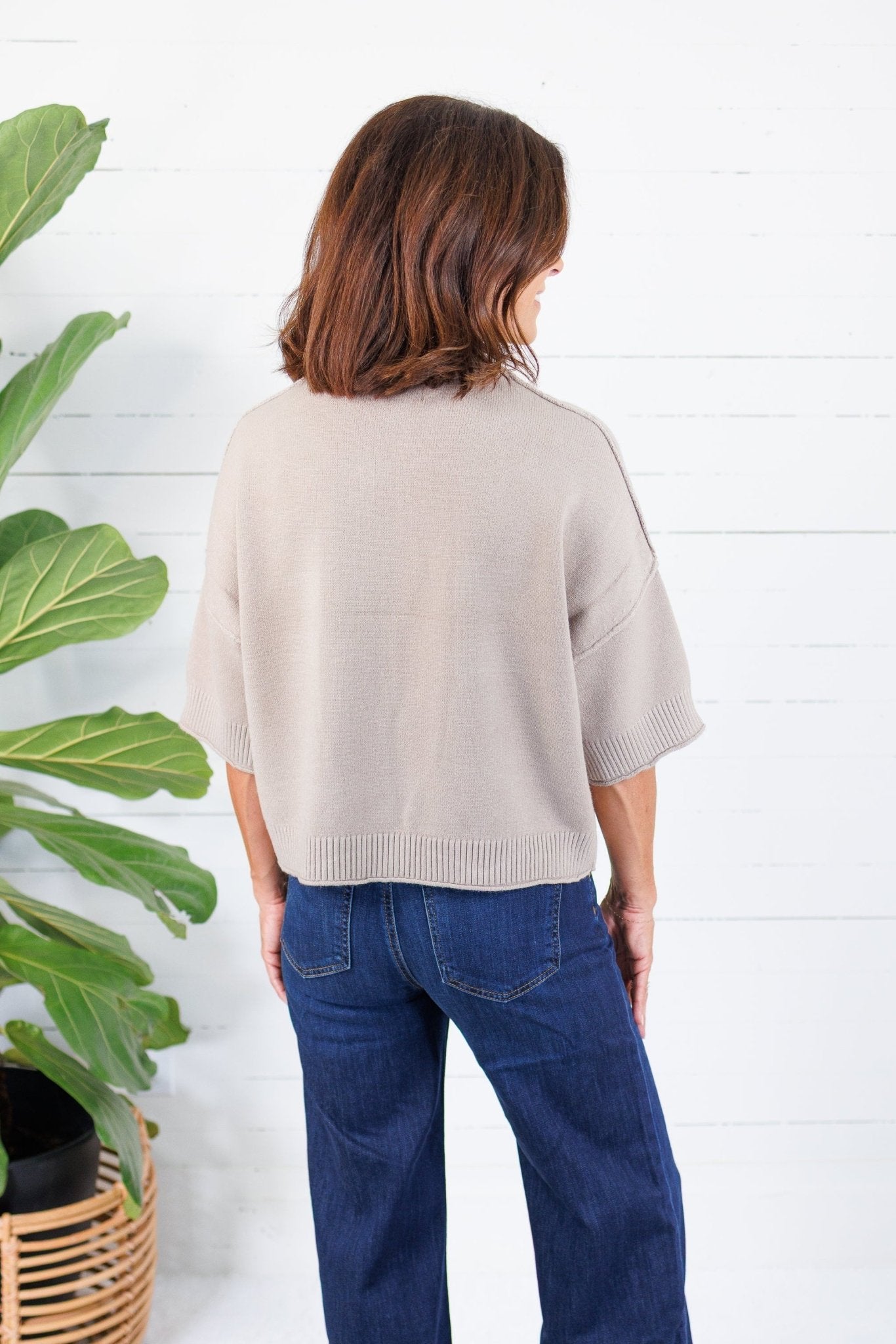 Georgie Latte Short Sleeve Sweater Pinch