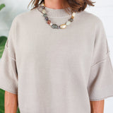 Georgie Latte Short Sleeve Sweater Pinch