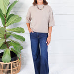 Georgie Latte Short Sleeve Sweater Pinch