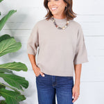 Georgie Latte Short Sleeve Sweater Pinch